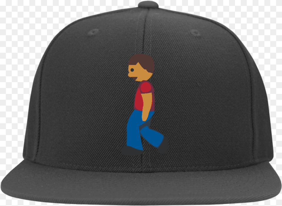 Man Walking Emoji 6297f Yupoong Flat Bill Twill Flexfit Baseball Cap, Baseball Cap, Clothing, Hat, Baby Free Png