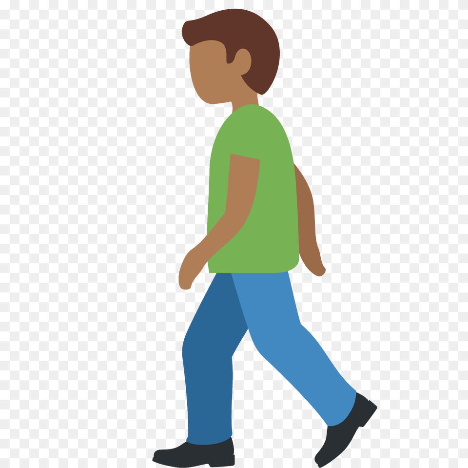 Man Walking Emoji Clipart, Person, Pants, Clothing, Male Png Image
