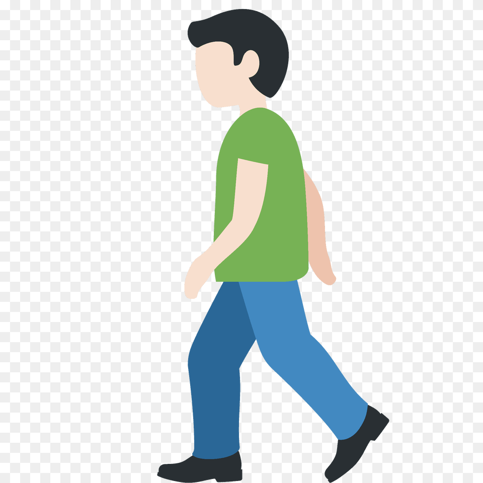 Man Walking Emoji Clipart, Person, Pants, Clothing, Male Free Transparent Png