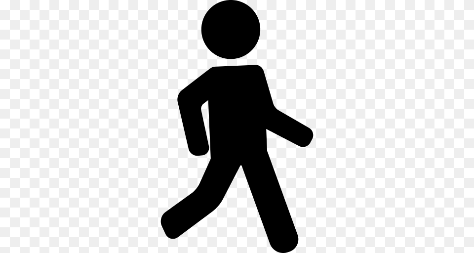 Man Walking Icon, Gray Free Png