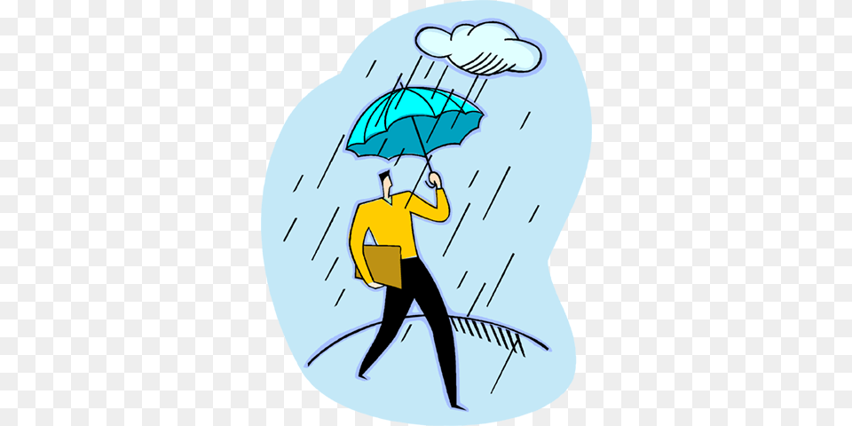 Man Walking In The Rain With An Umbrella Royalty Vector Clip, Clothing, Coat, Person Png Image