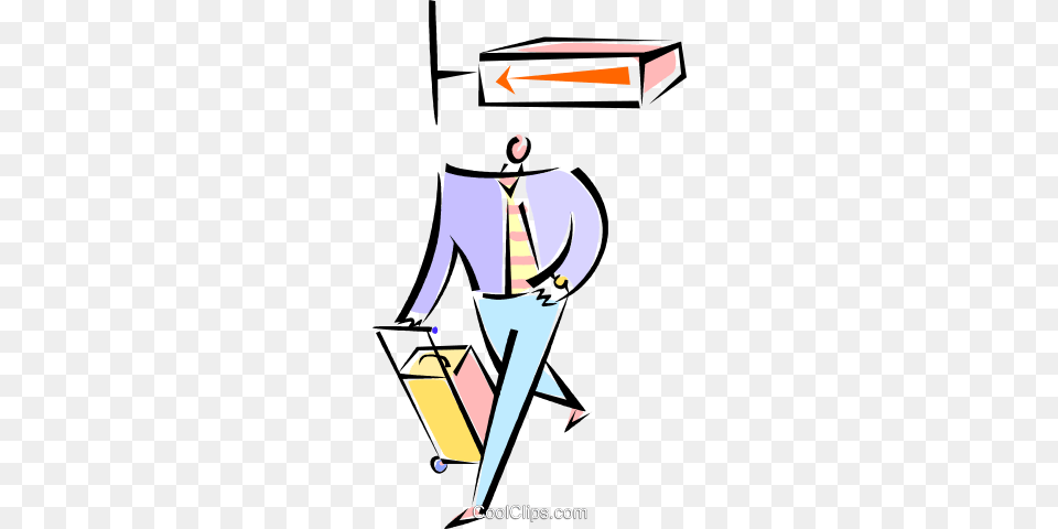 Man Walking Through A Terminal Royalty Vector Clip Art, Suit, Clothing, Formal Wear, Book Free Png