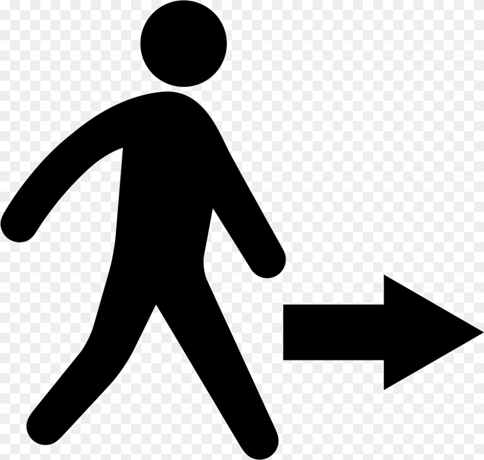 Man Walking Towards Right Direction Caminar A La Derecha, Silhouette, Person, Sign, Symbol Png Image