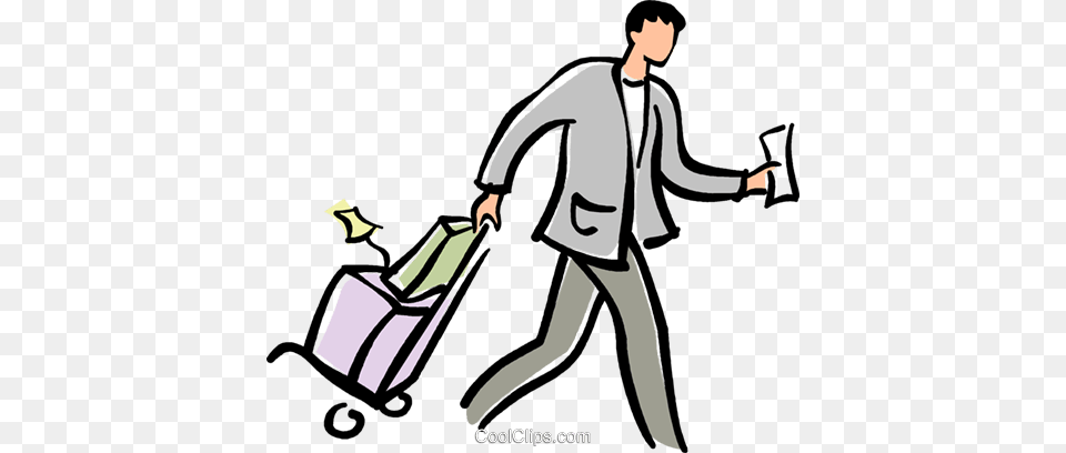 Man Walking With Luggage Royalty Free Vector Clip Art Illustration, Person, Cleaning, Adult, Male Png Image