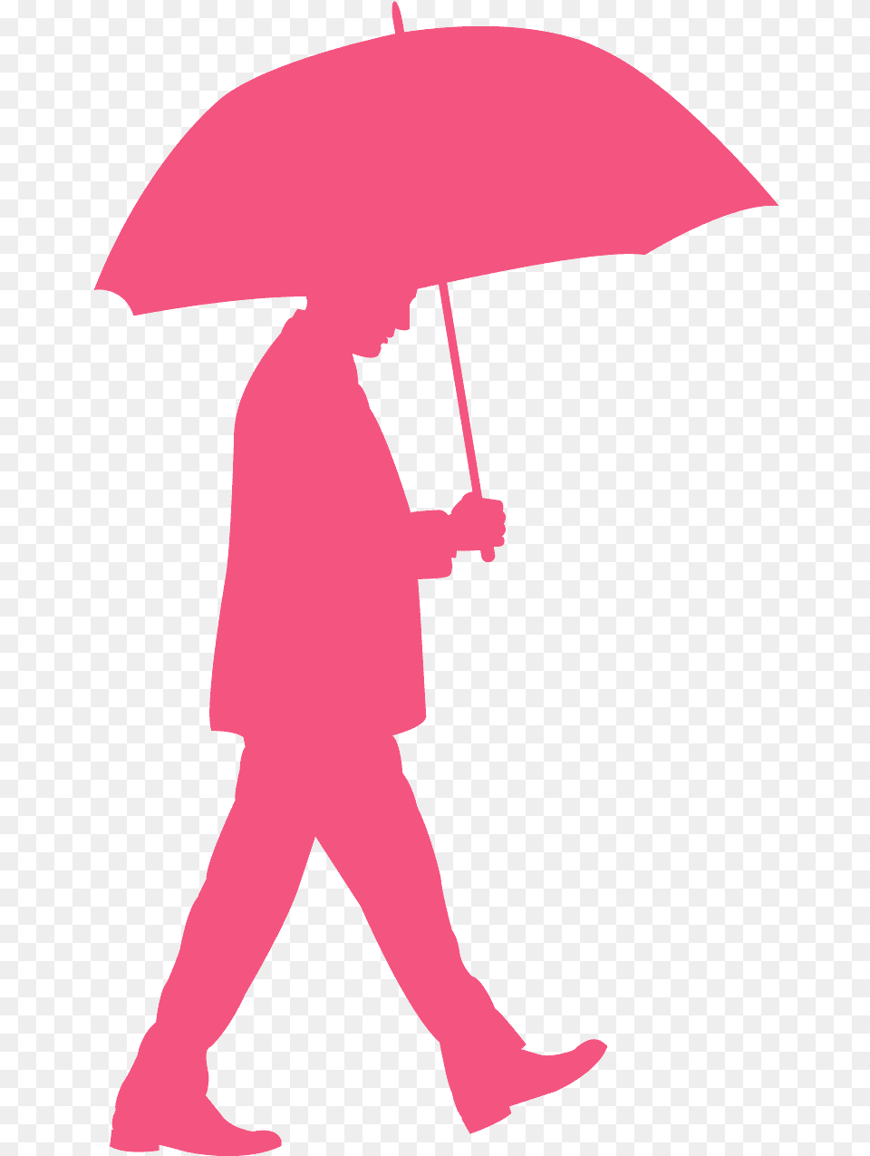 Man Walking With Umbrella Silhouette, Canopy, Person Free Png