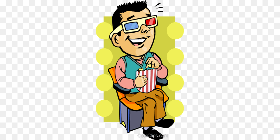 Man Watching A Movie With Glasses Royalty Vector Clip Art, Baby, Person, Face, Head Free Png Download