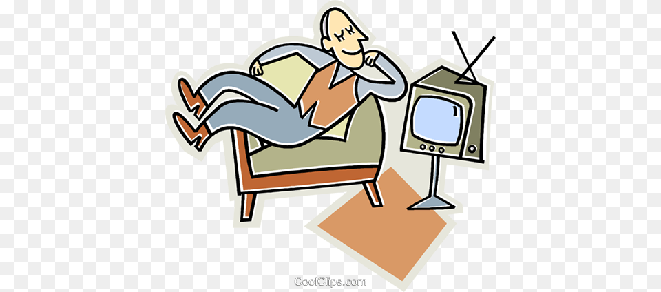 Man Watching Television Royalty Vector Clip Art Illustration, Computer Hardware, Electronics, Screen, Hardware Free Transparent Png