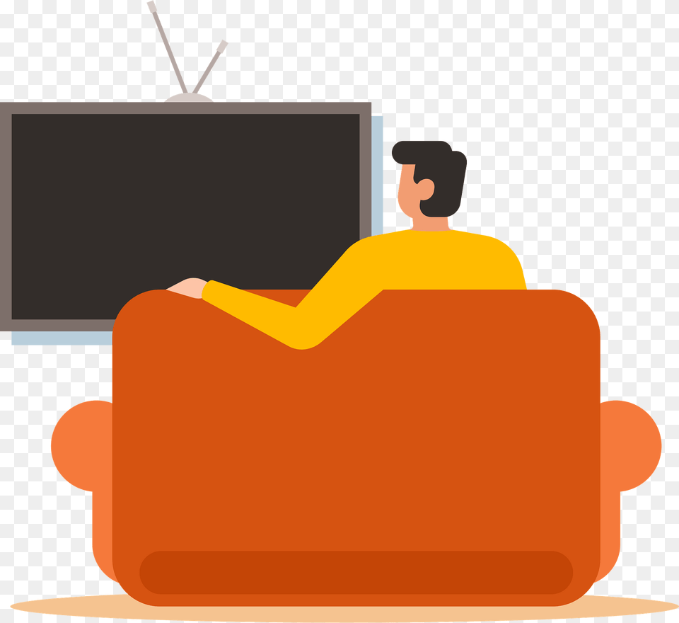 Man Watching Tv Clipart, Monitor, Computer Hardware, Hardware, Electronics Png Image