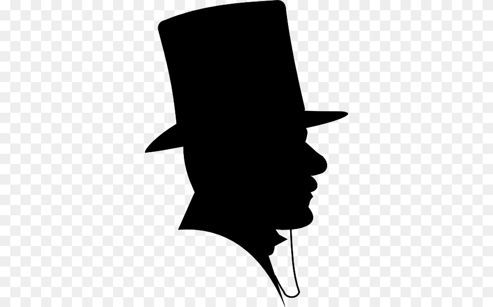 Man Wearing A Top Hat Clip Art, Clothing, Silhouette, People, Person Free Transparent Png
