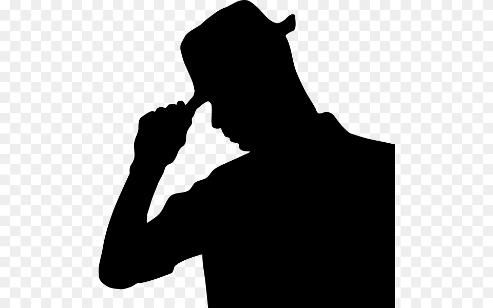 Man Wearing Hat Images Man Holding Hat Silhouette, Gray Free Transparent Png