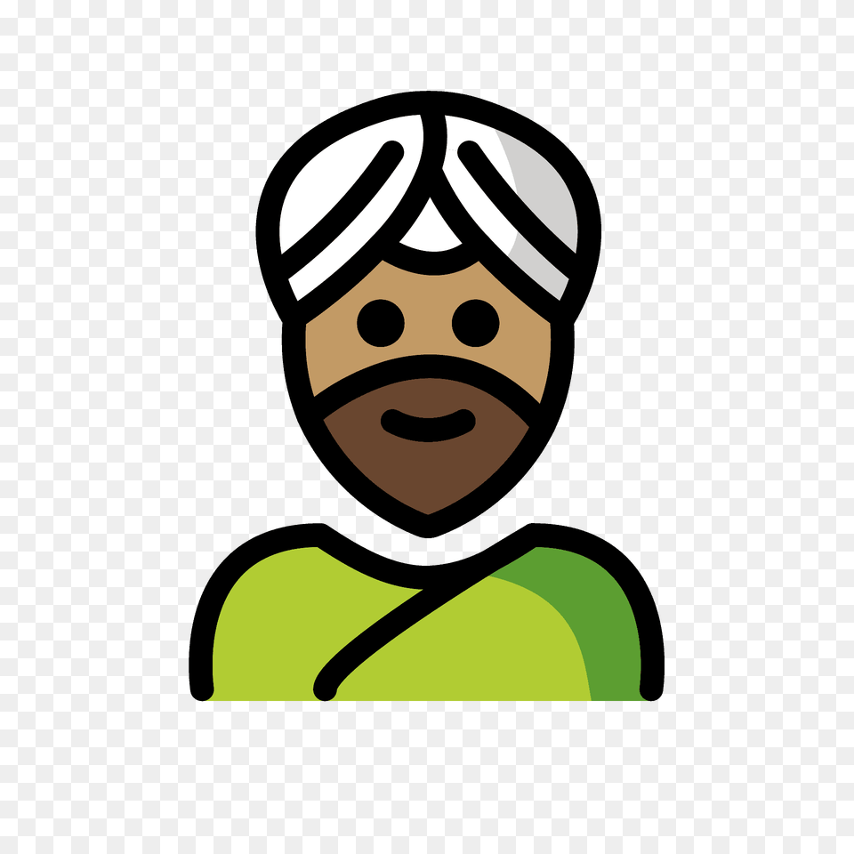 Man Wearing Turban Emoji Clipart, Head, Portrait, Photography, Face Free Png