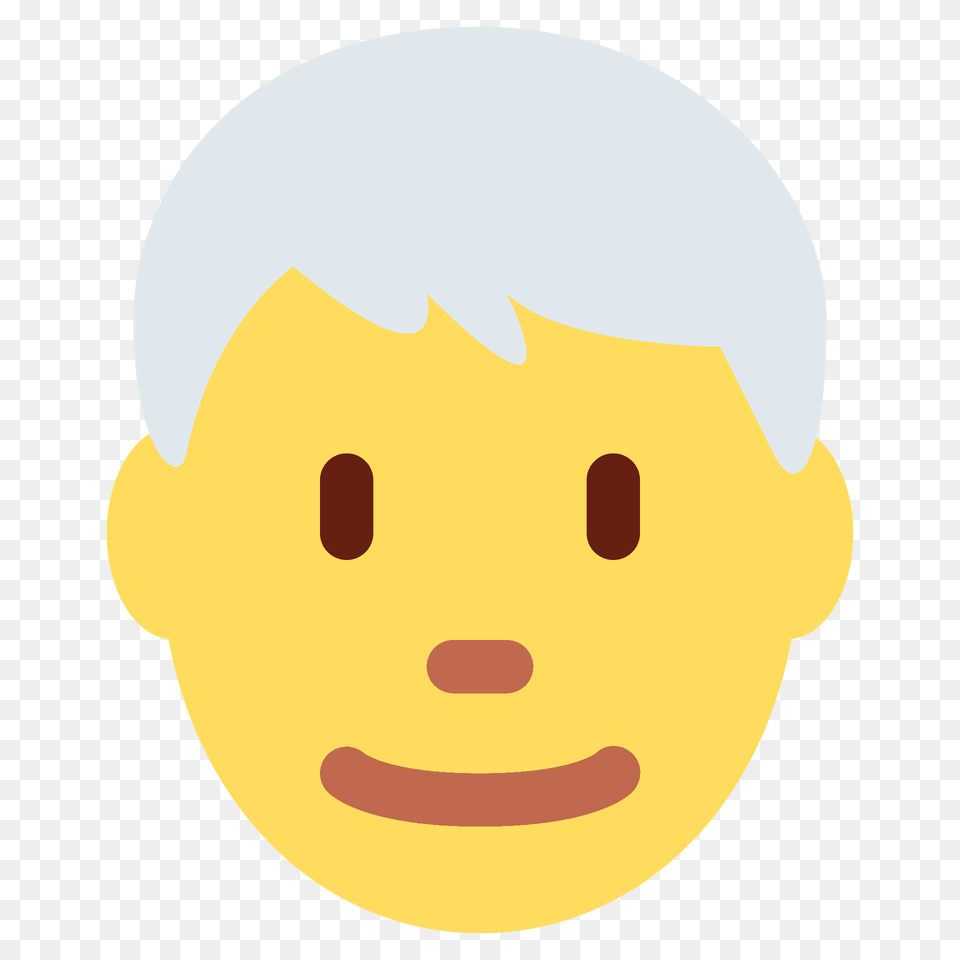 Man White Hair Emoji Clipart, Plush, Toy, Face, Head Free Png Download
