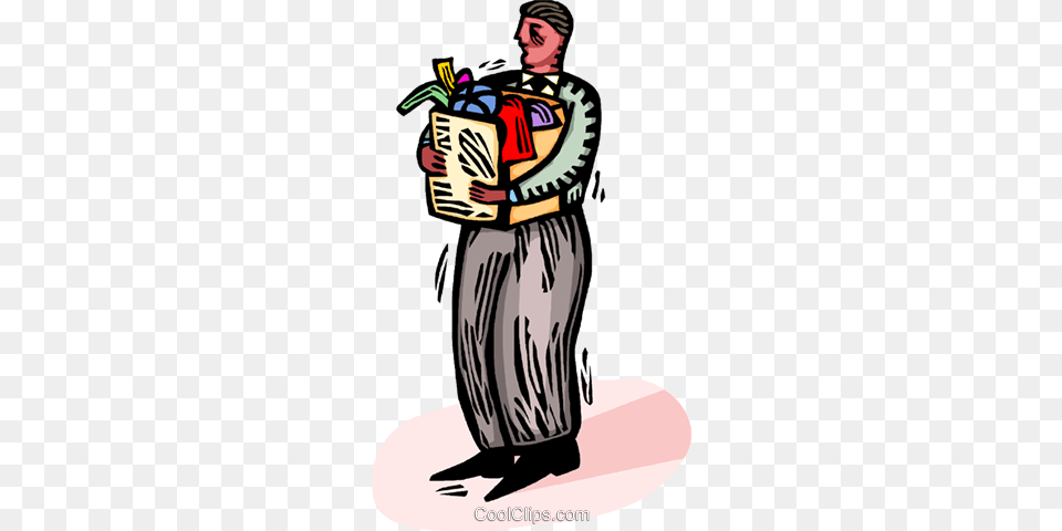 Man With A Box Of Clothes Royalty Vector Clip Art, Adult, Female, Person, Woman Png