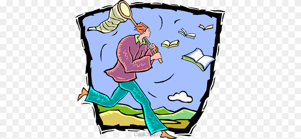 Man With A Butterfly Net Chasing Stories Royalty Thesis Statement And Research Question, Baby, Person, Art, Face Free Png