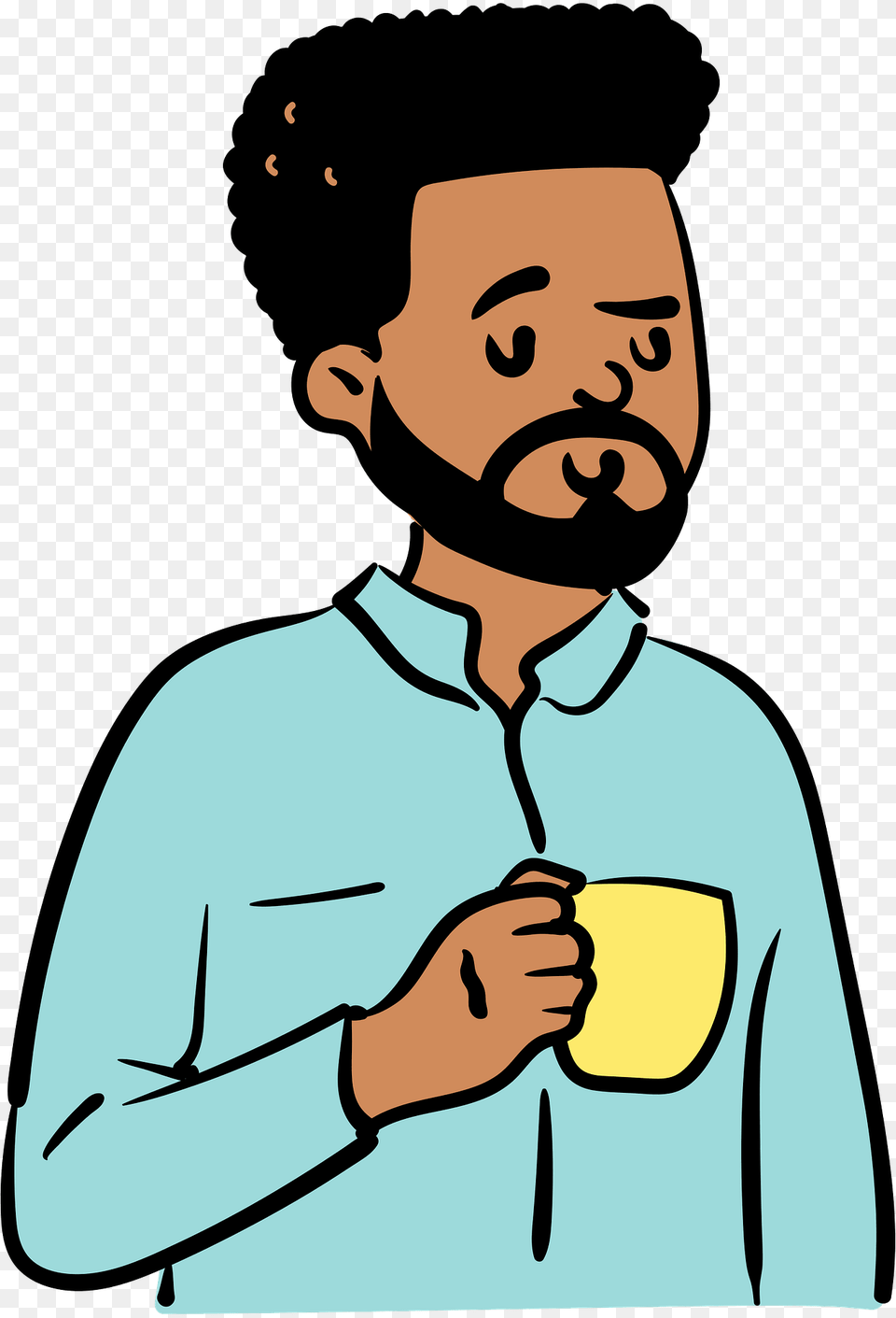 Man With A Coffee Cup Clipart, Adult, Person, Male, Photography Free Png
