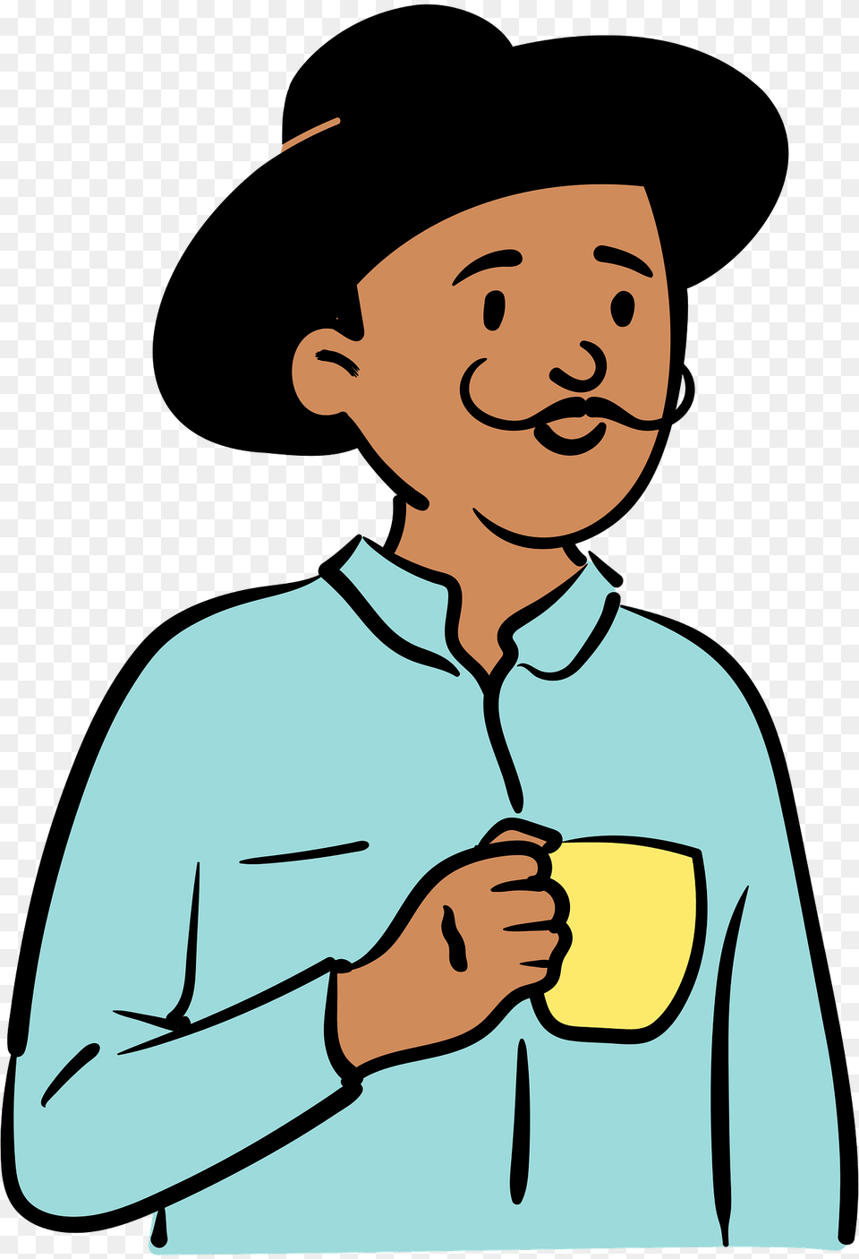 Man With A Coffee Cup Clipart, Photography, Clothing, Hat, Adult Free Transparent Png