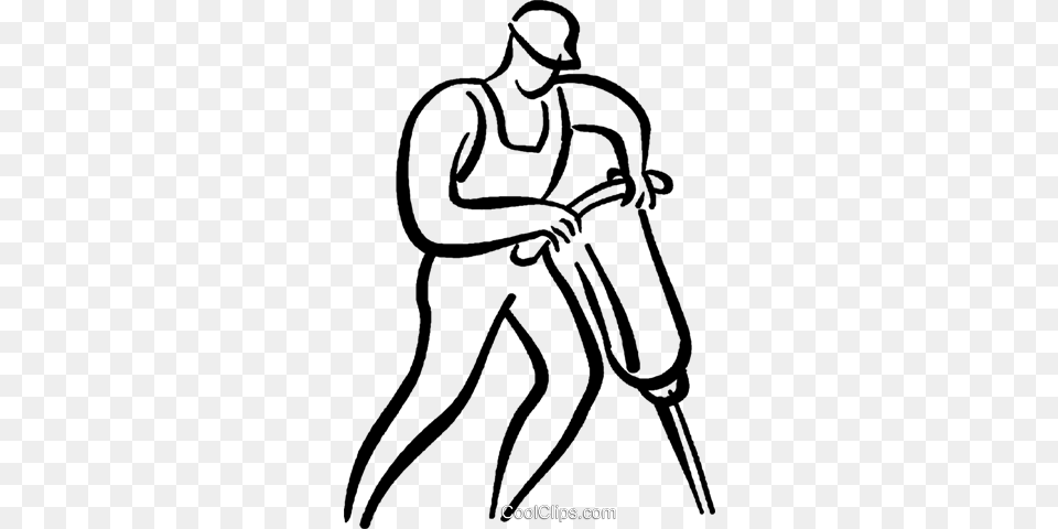 Man With A Jackhammer Royalty Vector Clip Art Illustration, Person, People Free Png