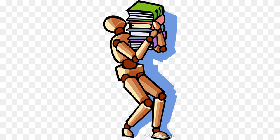 Man With A Pile Of Books Royalty Free Vector Clip Art Illustration, Book, Publication, Person, Reading Png