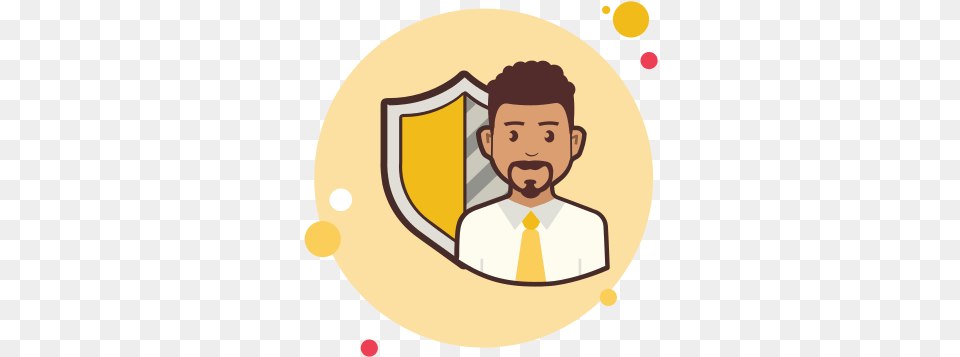 Man With A Security Shield Icon Happy, Photography, Portrait, Face, Head Free Png Download