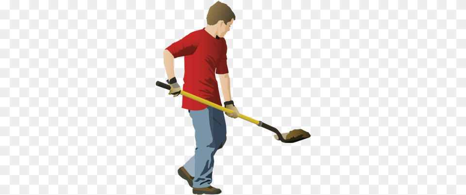 Man With A Shovel Image Person With Shovel, Cleaning, Adult, Male, Head Free Png Download