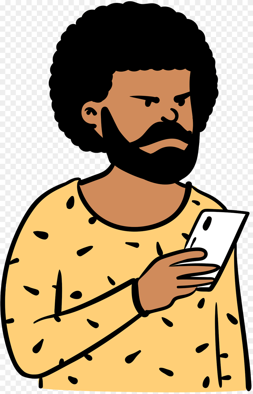 Man With A Smartphone Clipart, Face, Head, Person, Adult Free Png