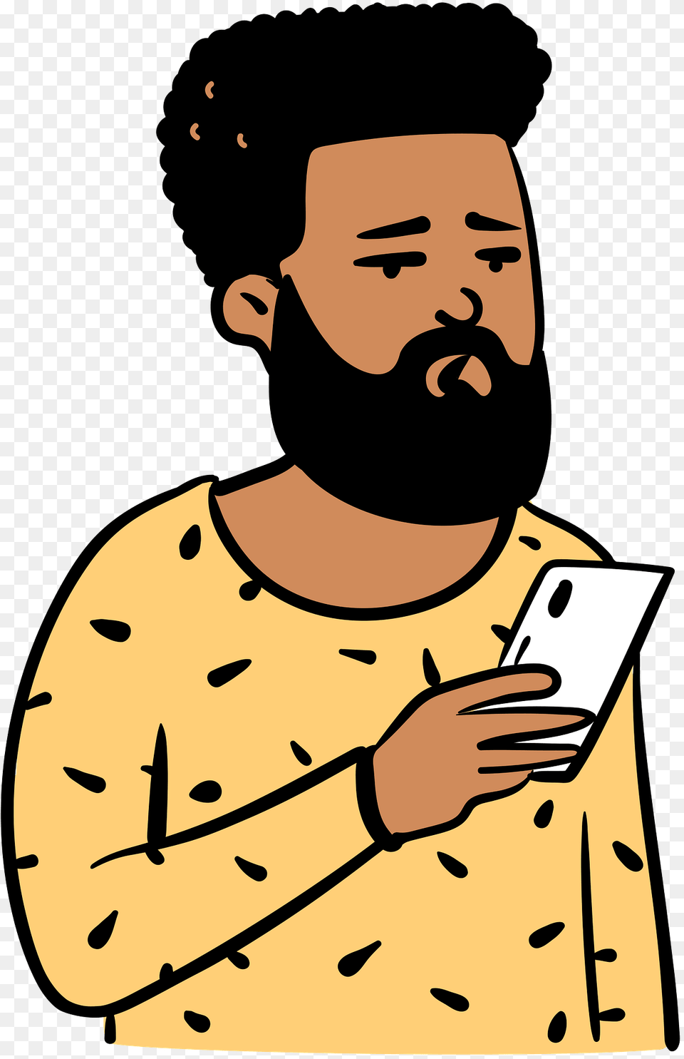 Man With A Smartphone Clipart, Reading, Person, Male, Head Png Image
