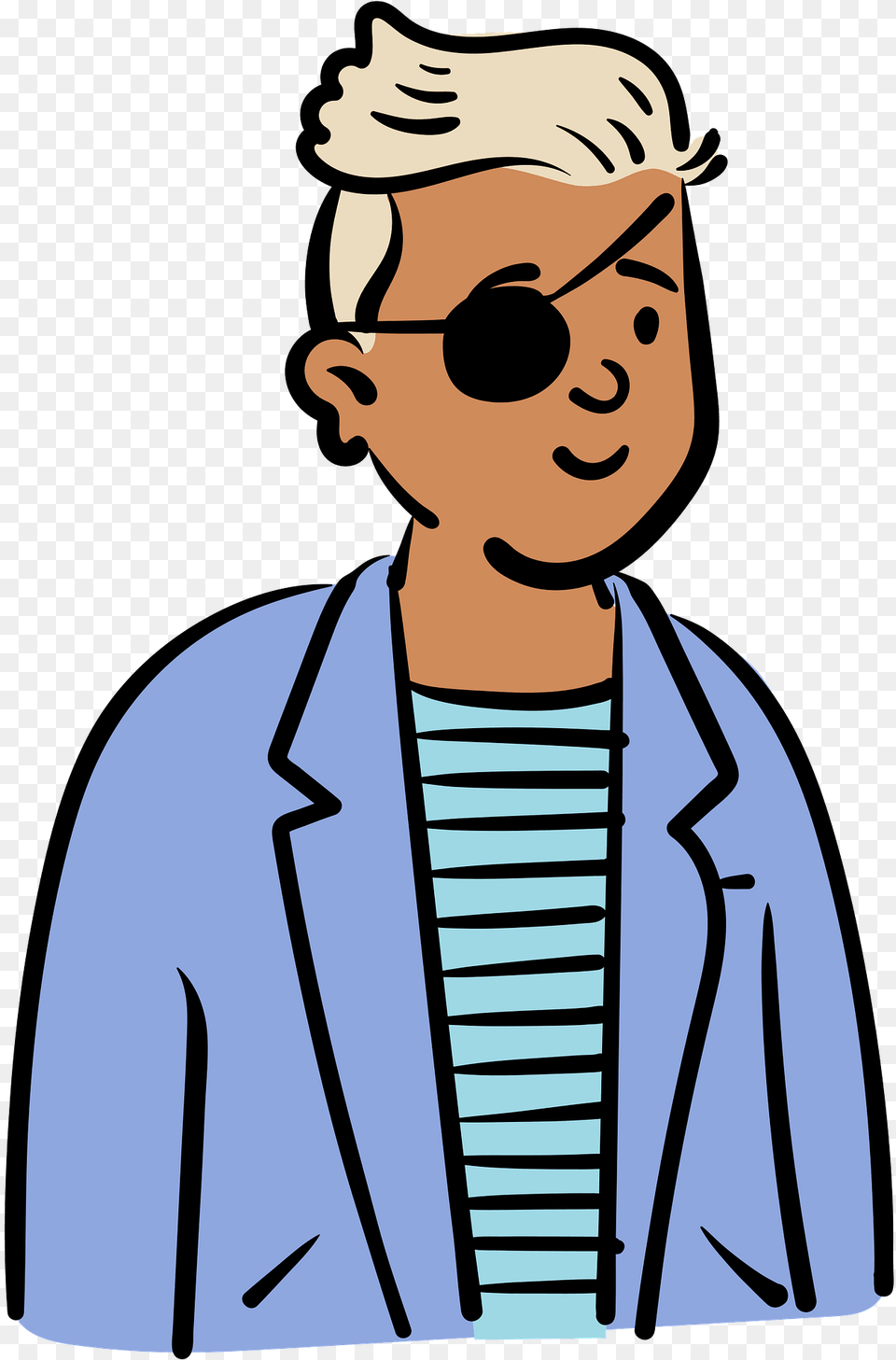 Man With An Eyepatch Clipart, Clothing, Coat, Adult, Male Free Png