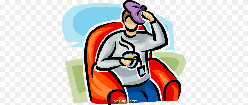 Man With An Ice Pack On His Head Royalty Free Vector, Photography, Person Png Image