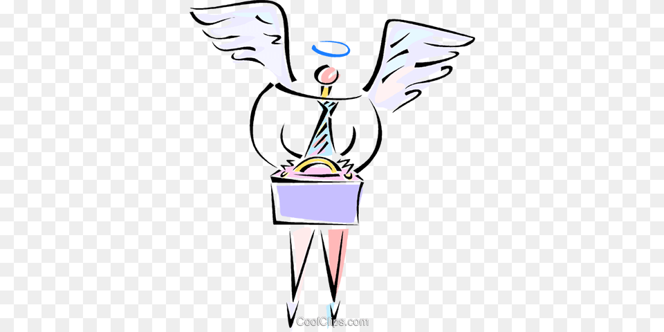 Man With Angel Wings Royalty Free Vector Clip Art Illustration, People, Person, Bag Png