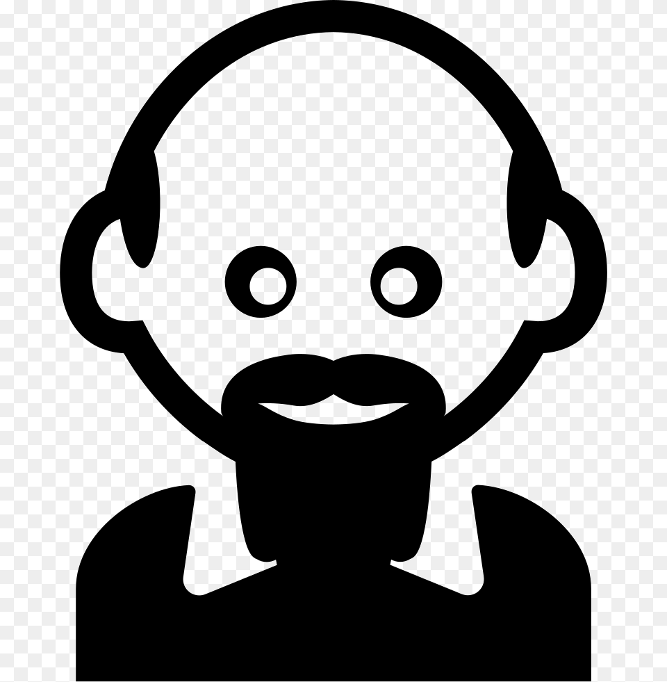 Man With Bald Head And Hairy Bard Comments Bald Icon, Silhouette, Stencil, Baby, Person Free Transparent Png
