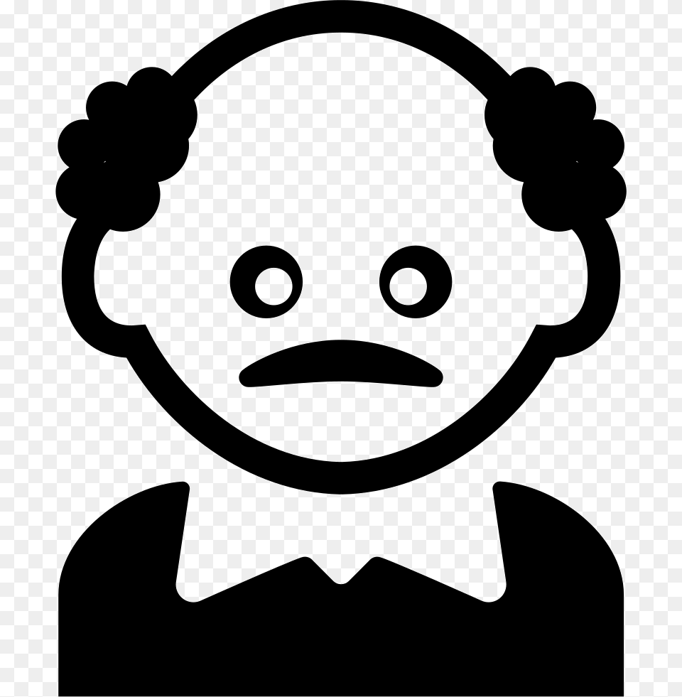 Man With Bald Head And Thin Moustache Comments Bald Man Icon, Stencil, Person, Performer Png Image