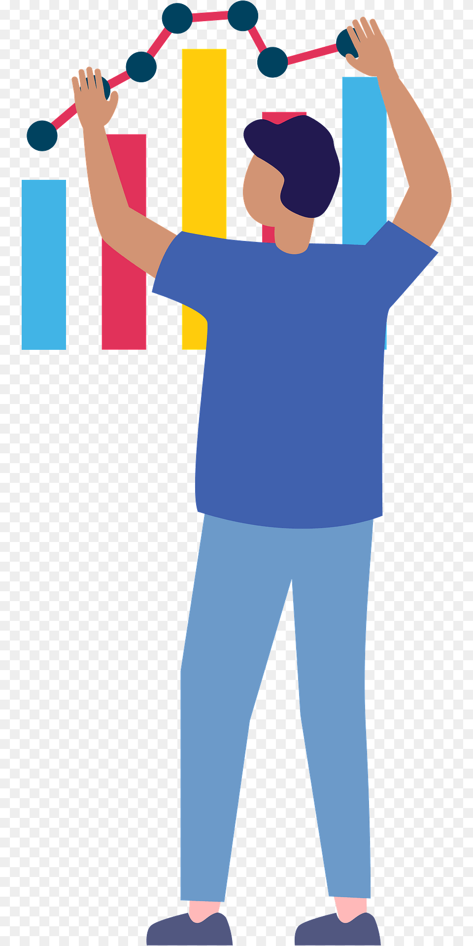 Man With Bar Chart Clipart, Clothing, Pants, Person, People Png