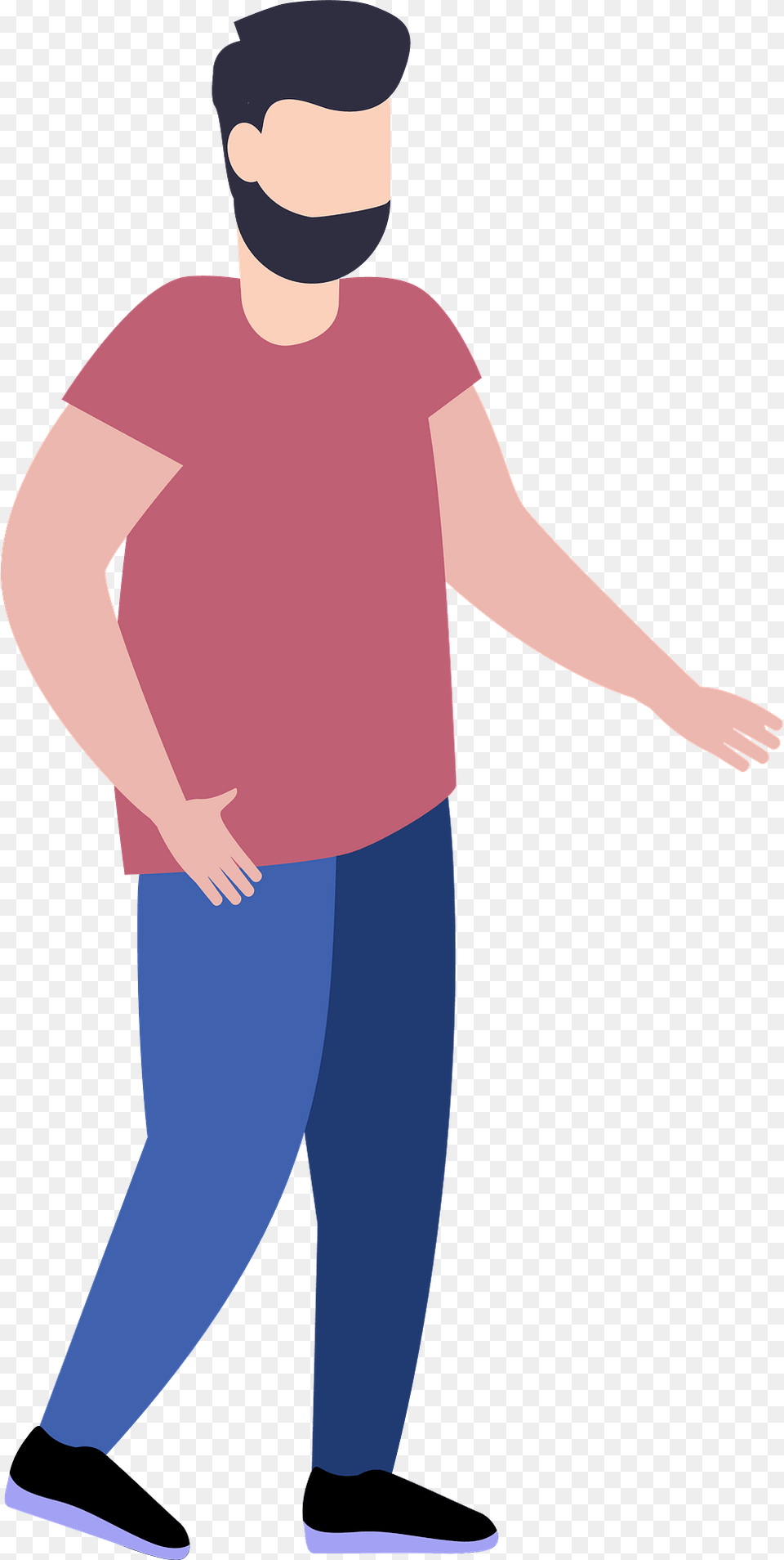 Man With Beard Clipart, Pants, Clothing, Person, Adult Png