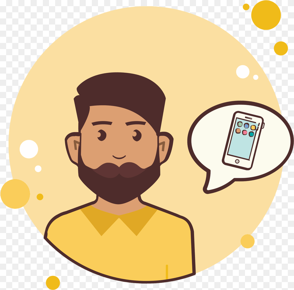 Man With Beard Smartphone Icon Clipart Man With Beard, Photography, Face, Head, Person Free Png