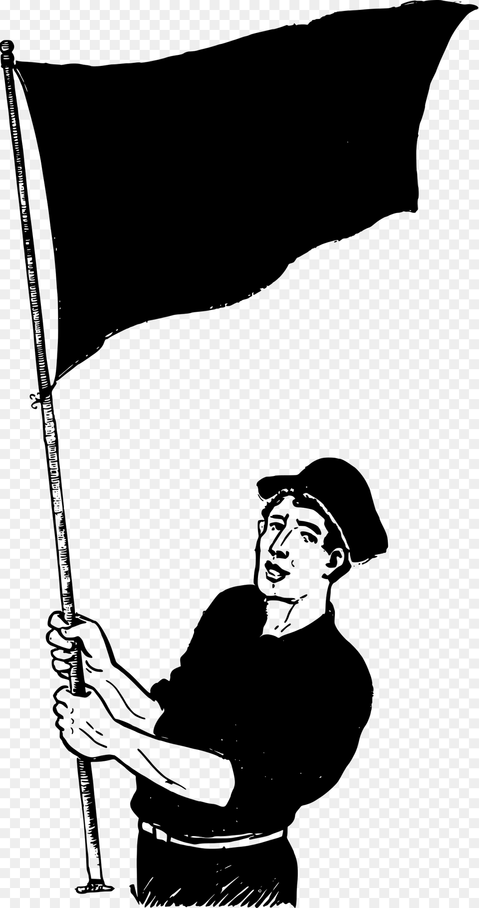 Man With Black Flag Clip Arts Clipart Man With Flag, Gray Free Transparent Png