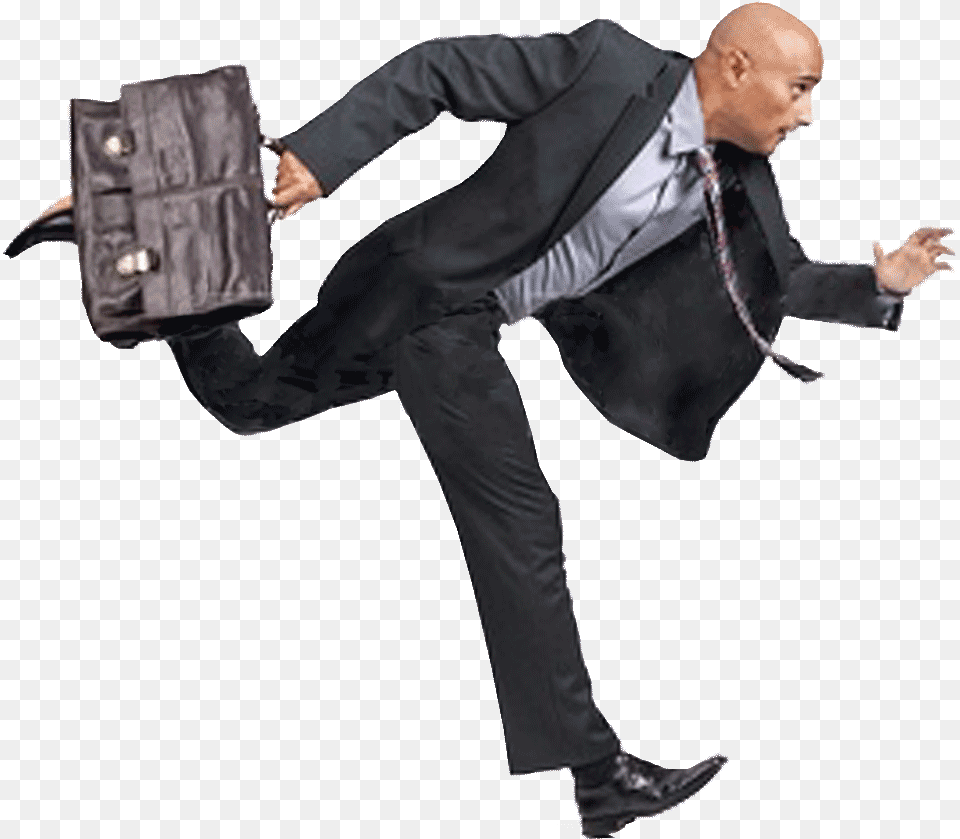 Man With Briefcase Man Running With Briefcase, Suit, Formal Wear, Clothing, Bag Png Image