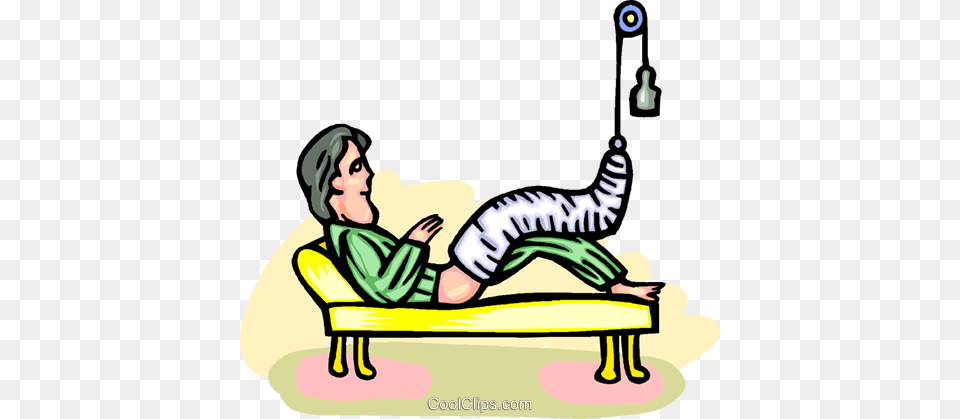 Man With Broken Leg Royalty Vector Clip Art Illustration, Person, Furniture, Book, Publication Free Png