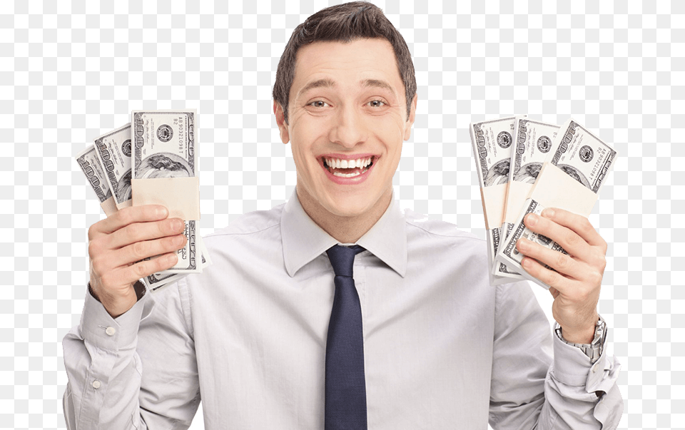 Man With Cash Men Happy With Money, Accessories, Tie, Formal Wear, Adult Png Image