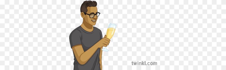 Man With Champagne Glass French People Party Toast Secondary Barware, Photography, T-shirt, Portrait, Person Free Transparent Png