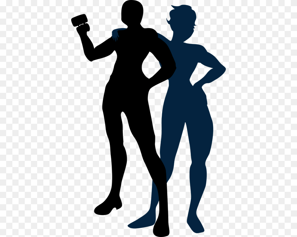 Man With Cup Silhouette Man And Woman Silhouette Couple, Adult, Male, Person, Dancing Png Image