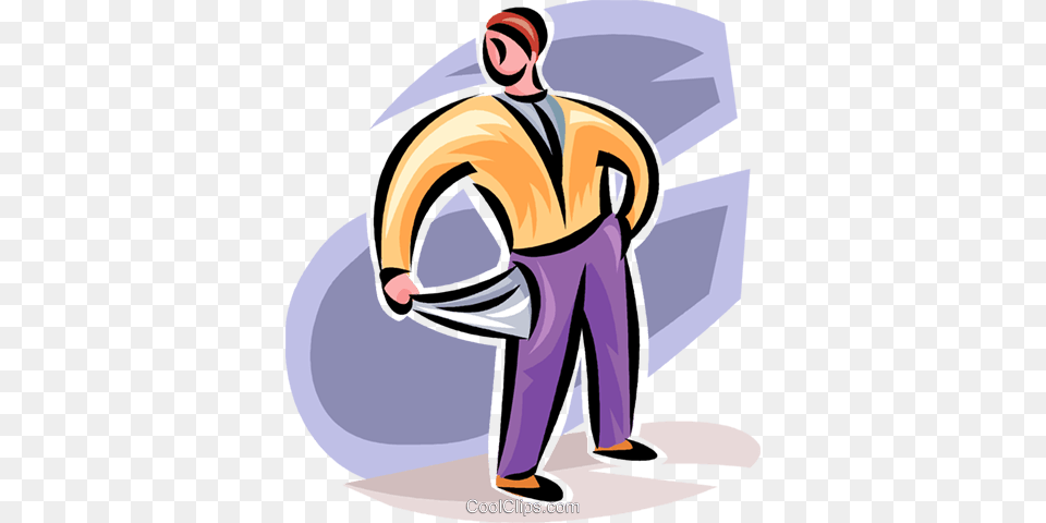 Man With Empty Pockets Royalty Vector Clip Art Illustration, Adult, Male, Person, People Png