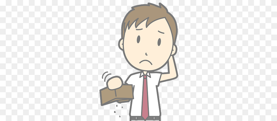 Man With Empty Wallet Cartoon, Accessories, Publication, Formal Wear, Comics Png