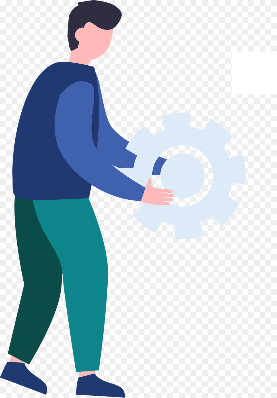 Man With Gear Clipart, Adult, Male, Person, Machine Free Transparent Png