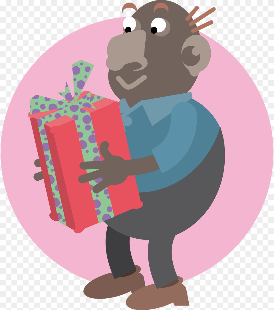 Man With Gift Box Clipart, Baby, Person Png Image