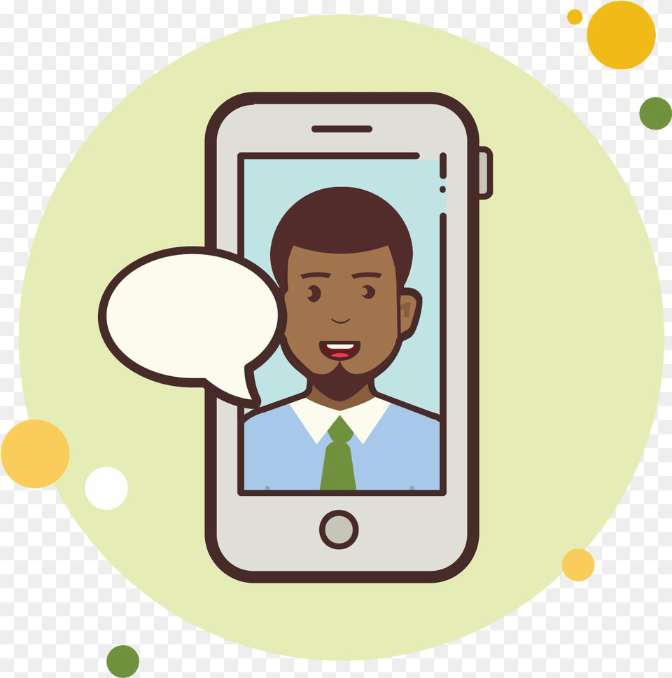 Man With Green Tie Messaging Icon, Electronics, Mobile Phone, Phone, Person Free Transparent Png