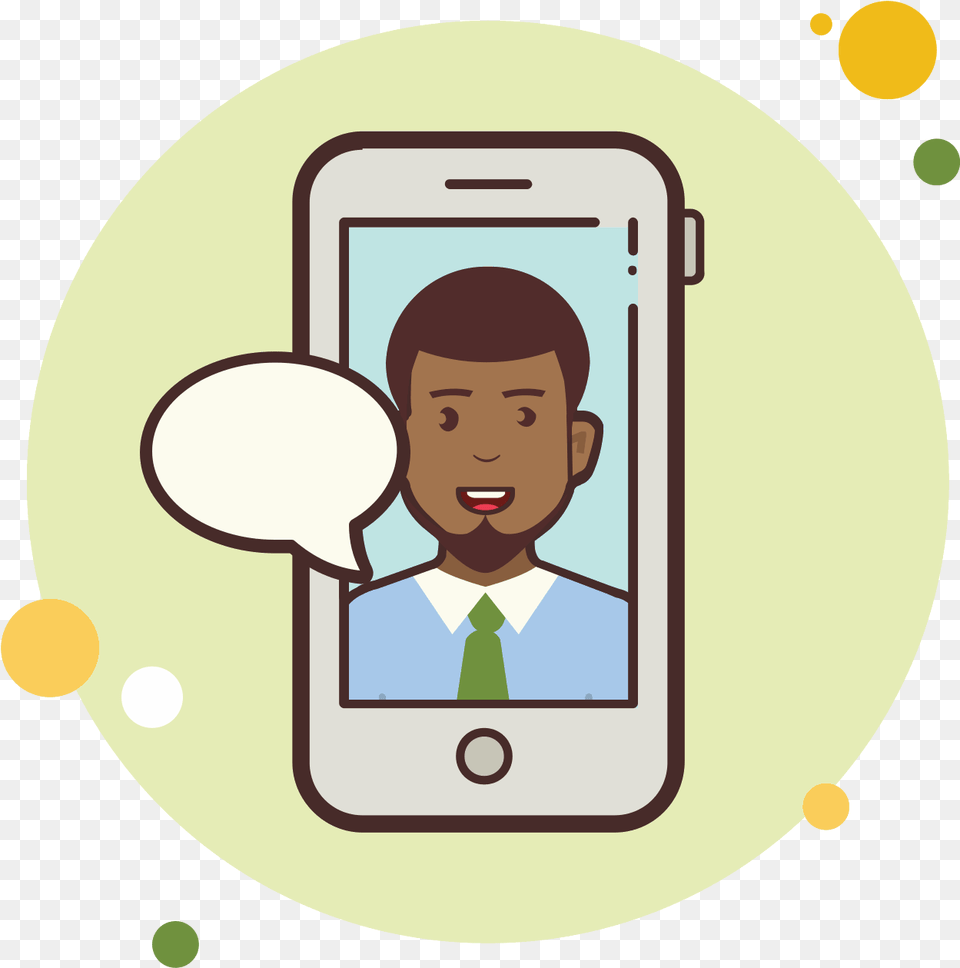 Man With Green Tie Messaging Icon Man Picture In The Phone Clipart, Electronics, Mobile Phone, Person, Face Free Transparent Png