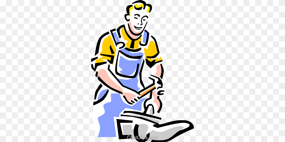 Man With Hammer Royalty Vector Clip Art Illustration, People, Person, Cleaning, Adult Png Image