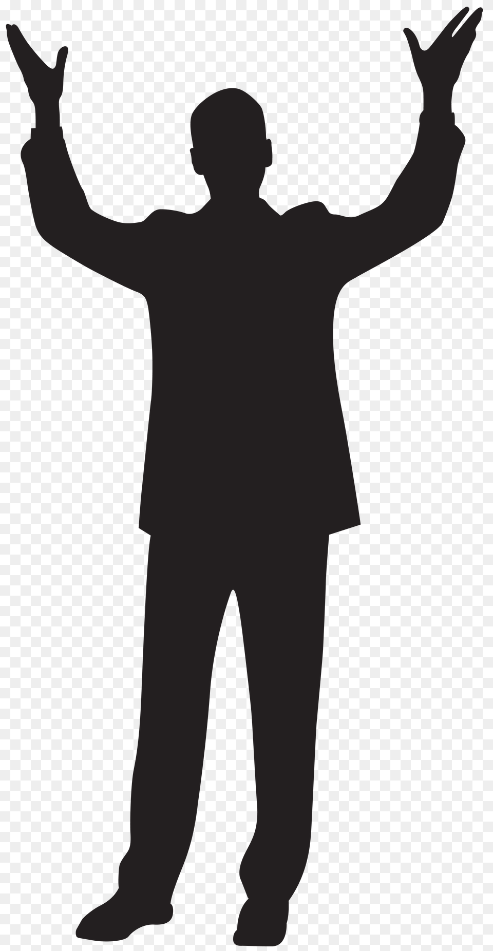 Man With Hands Up Silhouette Clip Art Gallery, Cross, Symbol, Text Free Transparent Png