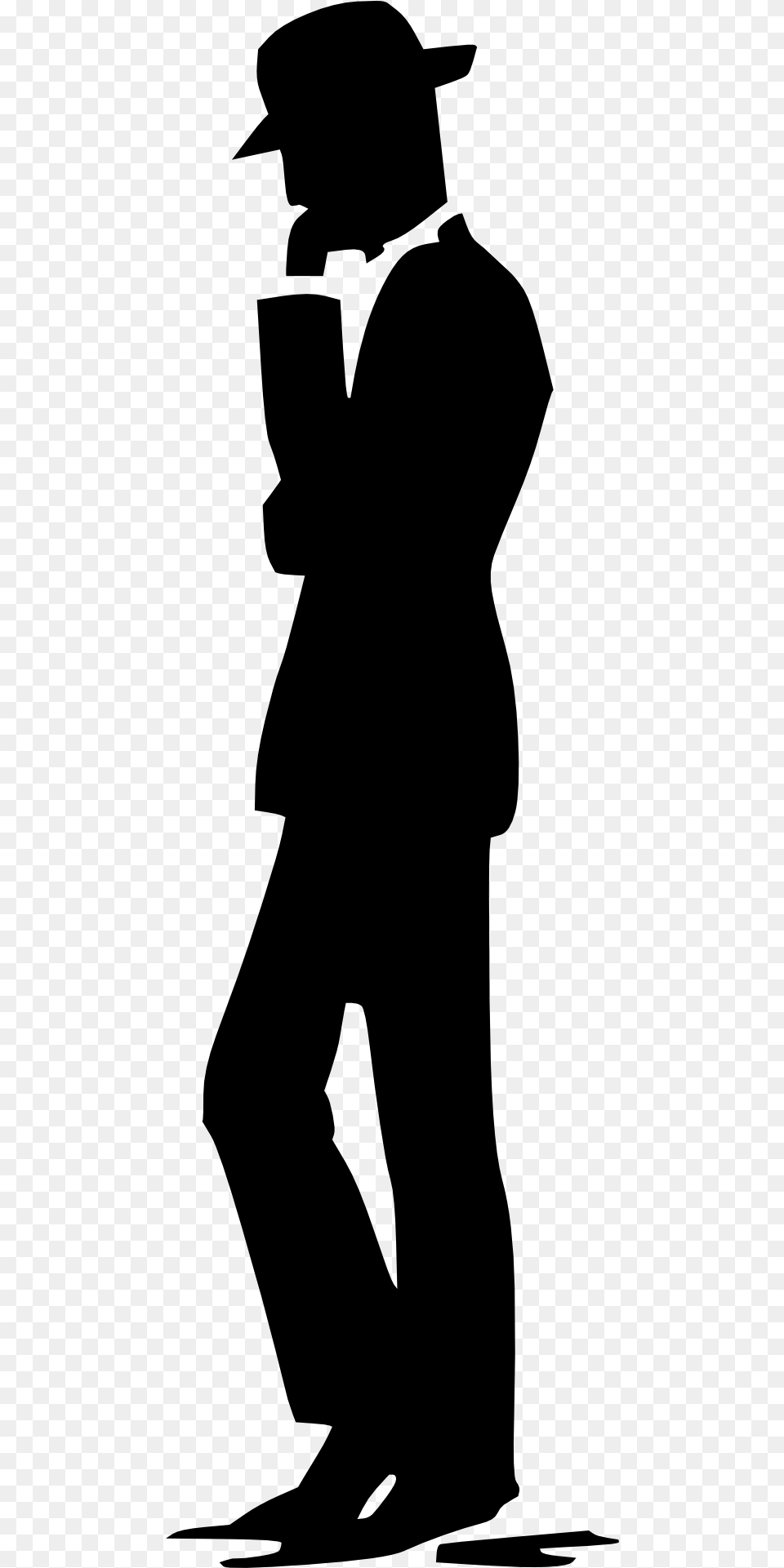 Man With Hat Silhouette, Gray Free Png