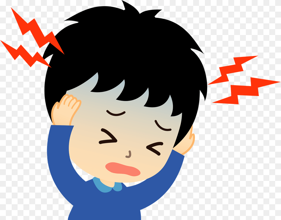 Man With Headache And Cold Clipart, Book, Comics, Publication, Baby Png Image